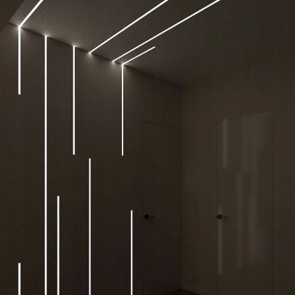 Indbygningsprofil til LED-strips 1 m sølv/hvid