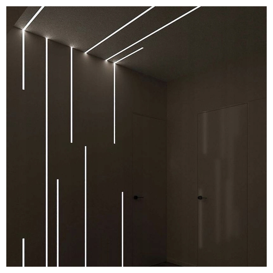 Indbygningsprofil til LED-strips 1 m sølv/hvid