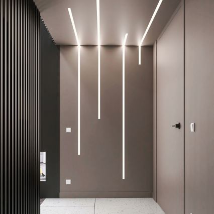 Indbygningsprofil til LED-strips 1 m sølv/hvid