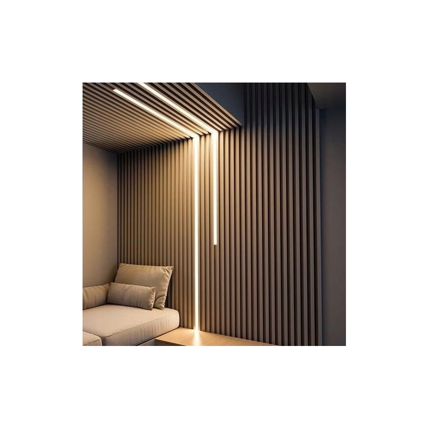 Indbygningsprofil til LED-strips 1 m sølv/hvid