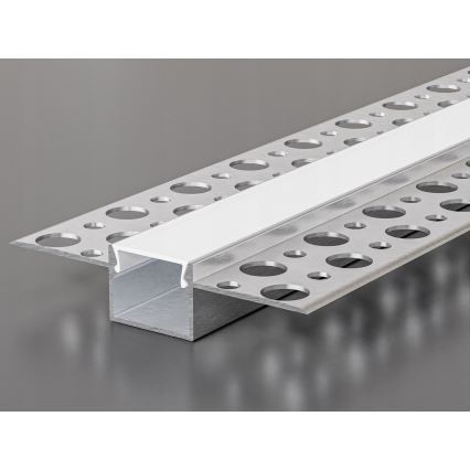 Indbygningsprofil til LED-strips 1 m sølv/hvid