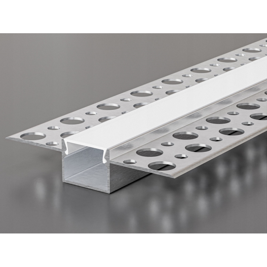 Indbygningsprofil til LED-strips 1 m sølv/hvid