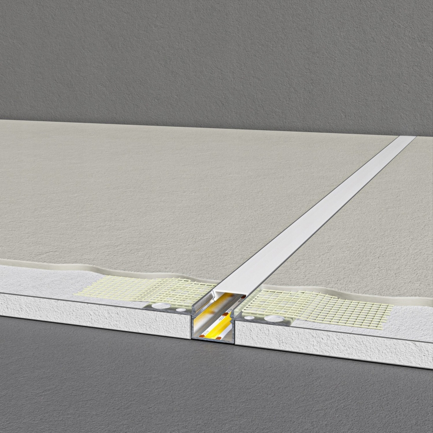 Indbygningsprofil til LED-strips 1 m sølv/hvid