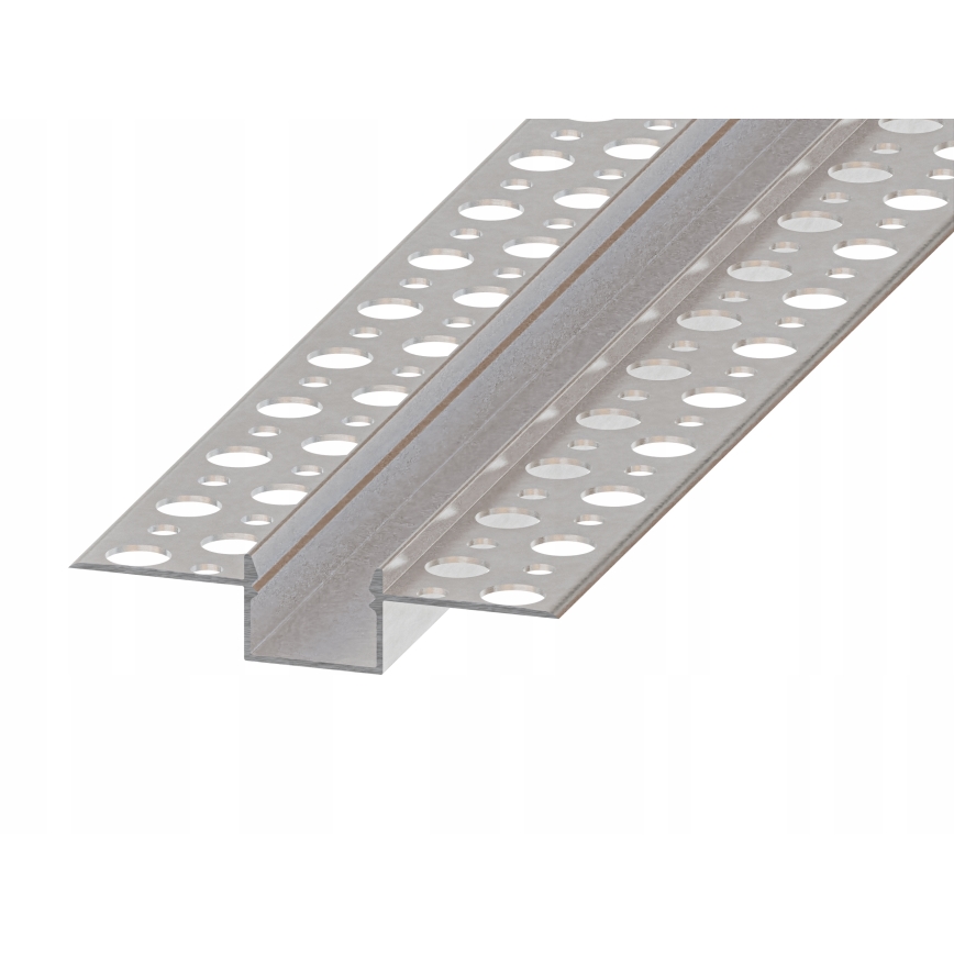 Indbygningsprofil til LED-strips 1 m sølv/hvid