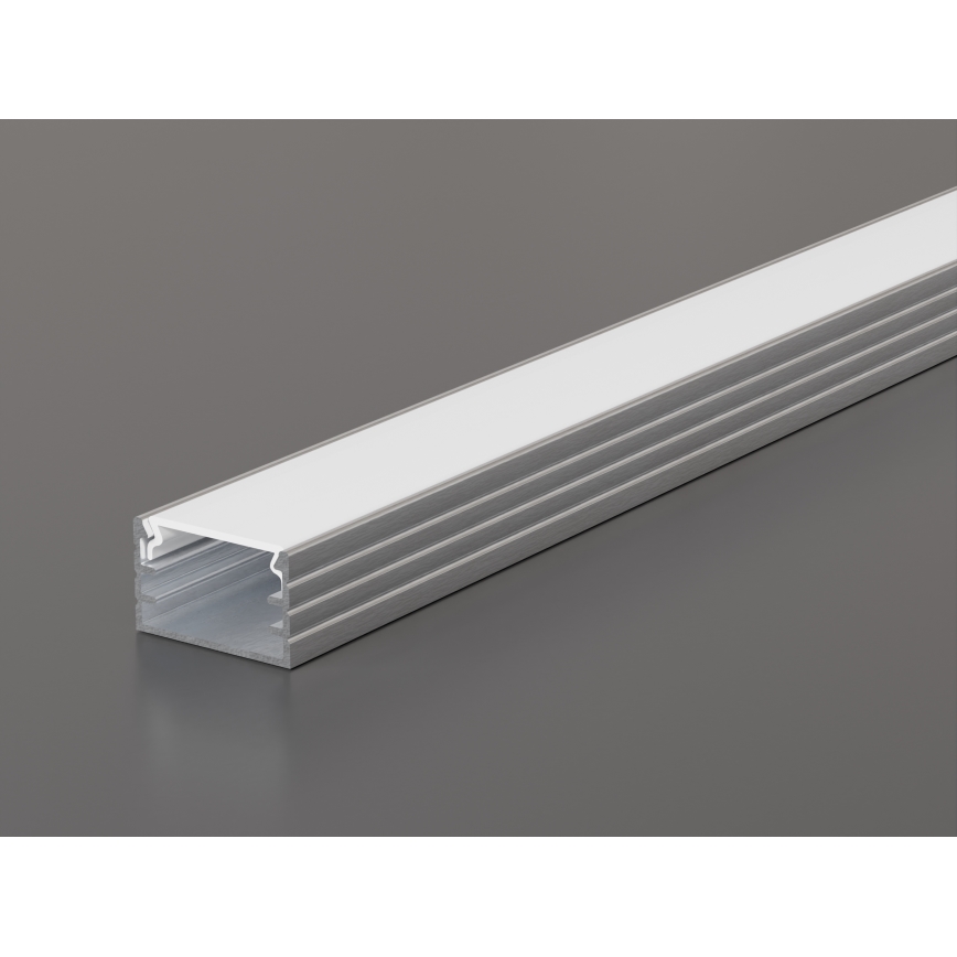 Indbygningsprofil til LED-strips 1 m sølv/hvid