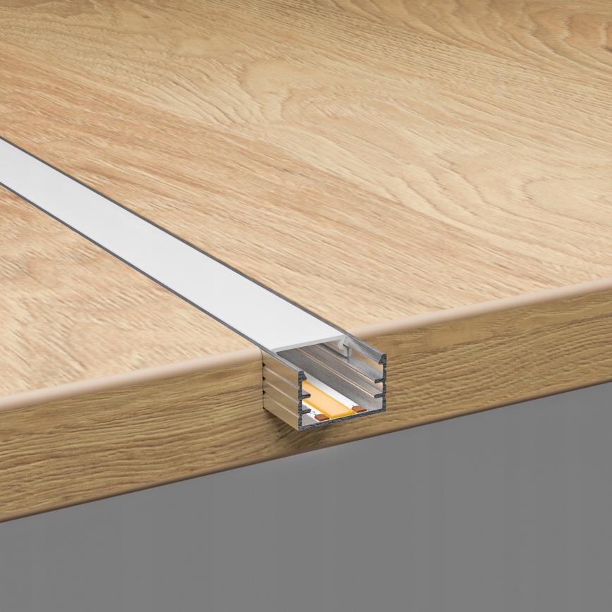 Indbygningsprofil til LED-strips 1 m sølv/hvid
