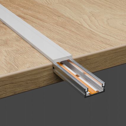 Indbygningsprofil til LED-strips 1 m sølv/hvid