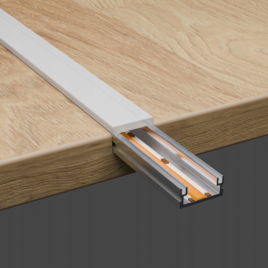Indbygningsprofil til LED-strips 1 m sølv/hvid