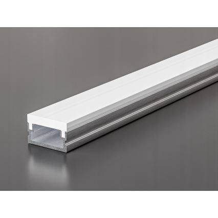 Indbygningsprofil til LED-strips 1 m sølv/hvid