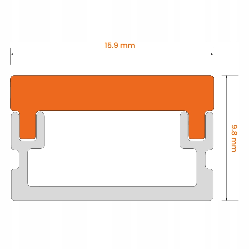 Indbygningsprofil til LED-strips 1 m sølv/hvid