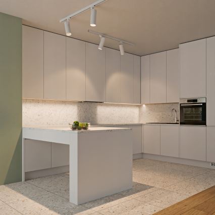 Indbygningsprofil til LED-strips, 1 m — sølv/hvid