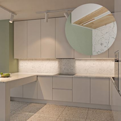 Indbygningsprofil til LED-strips, 1 m — sølv/hvid