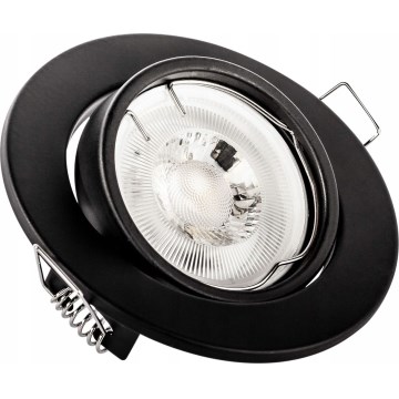 Indbygningsspot 1x GU10/MR16/10W/230V, Ø 9 cm, sort