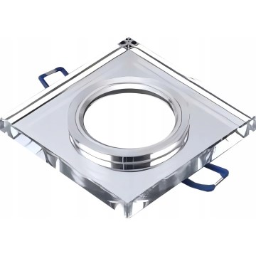 Indbygningsspot 1xGU10/MR16/10W/230V 9x9 cm poleret krom
