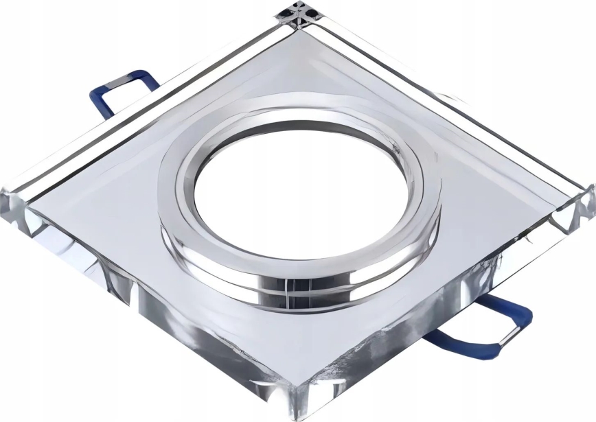 Indbygningsspot 1xGU10/MR16/10W/230V 9x9 cm poleret krom