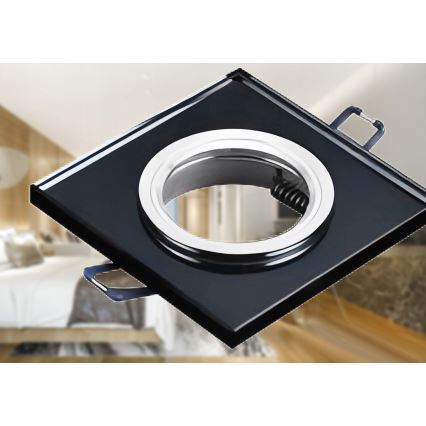 Indbygningsspot 1xGU10/MR16/10W/230V 9x9 cm sort