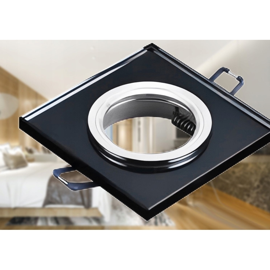 Indbygningsspot 1xGU10/MR16/10W/230V 9x9 cm sort
