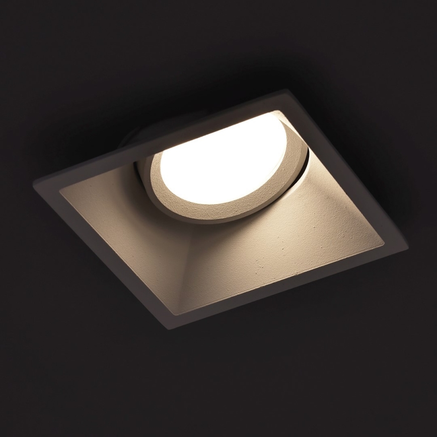 Indbygningsspot EYE 1xGU10/25W/230V firkantet hvid