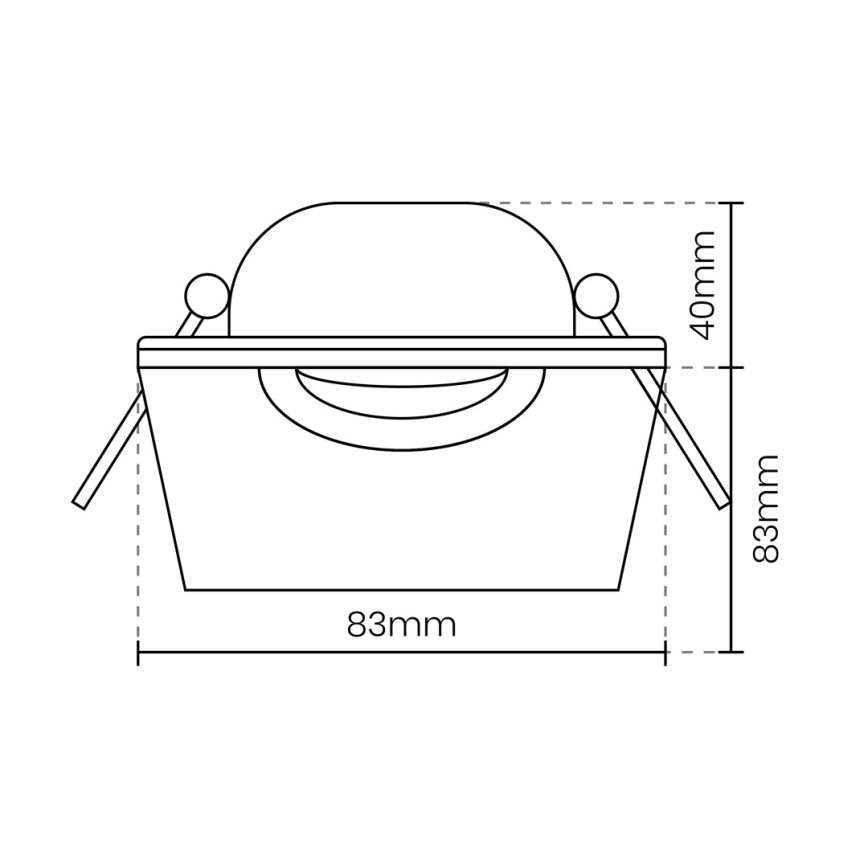 Indbygningsspot EYE 1xGU10/25W/230V firkantet hvid