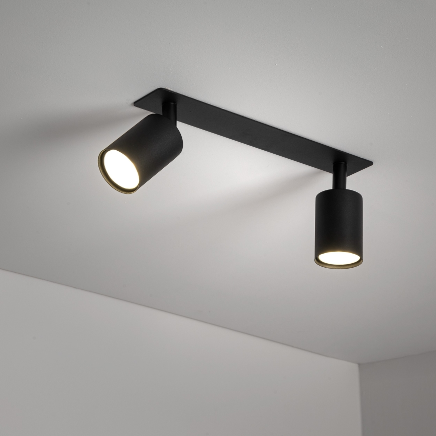 Indbygningsspot NEX 2xGU10/10W/230V sort