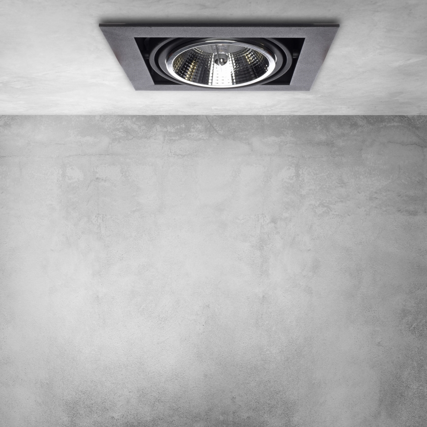Indbygningsspot PLAZA AR111 1xGU10/12W/230V sort