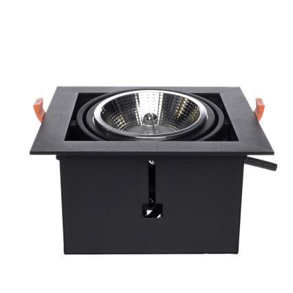 Indbygningsspot PLAZA AR111 1xGU10/12W/230V sort