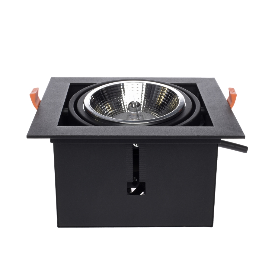 Indbygningsspot PLAZA AR111 1xGU10/12W/230V sort