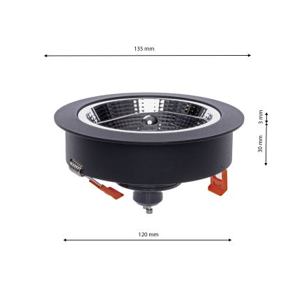 Indbygningsspot REDONDO 1xAR111 - GU10/25W/230V