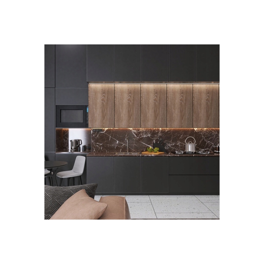 Indfældet profil til LED-strips 1 m sort/hvid