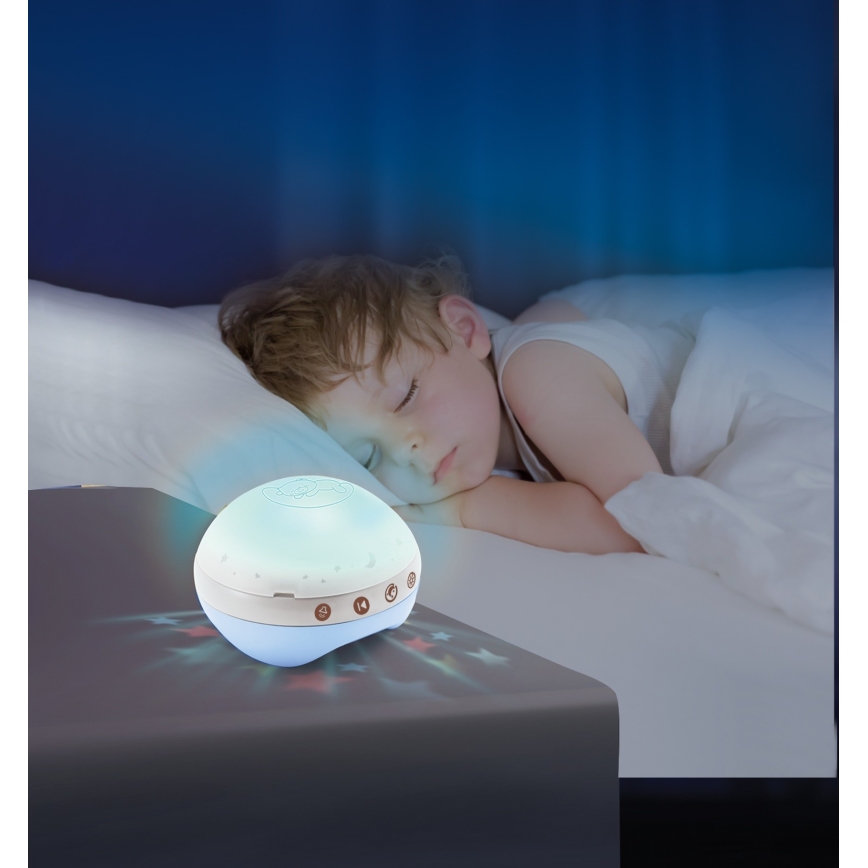 Infantino - Musikuro over seng med 3-i-1 melodi, 3xAAA, blå