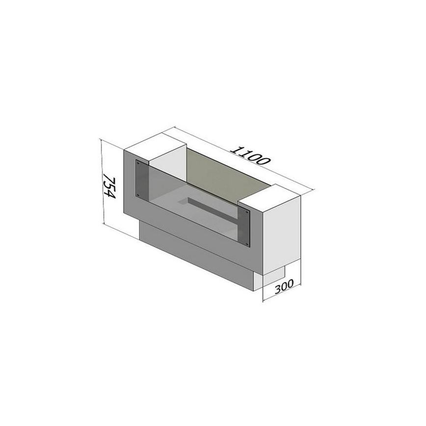 InFire - Biopejs 110x75 cm 3kW bifacial