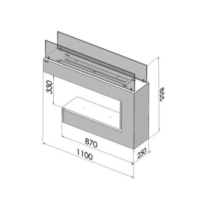 InFire - Biopejs 110x85,5 cm 3kW hvid