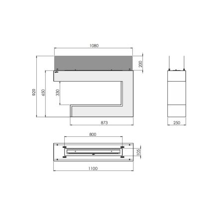 InFire - Biopejs 110x92 cm 3kW sort