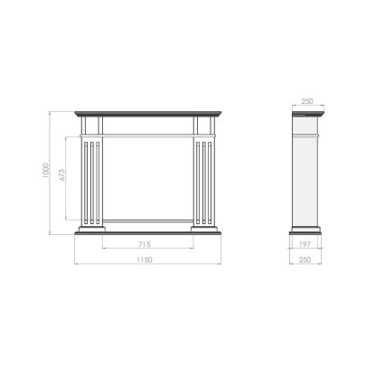 InFire - Biopejs 115x100 cm 3kW hvid
