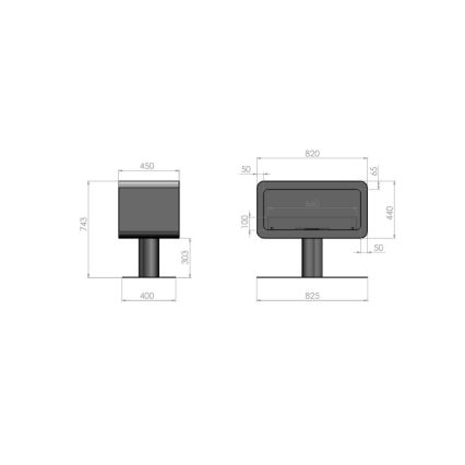 InFire - Biopejs 82,5x74,3 cm 3kW sort