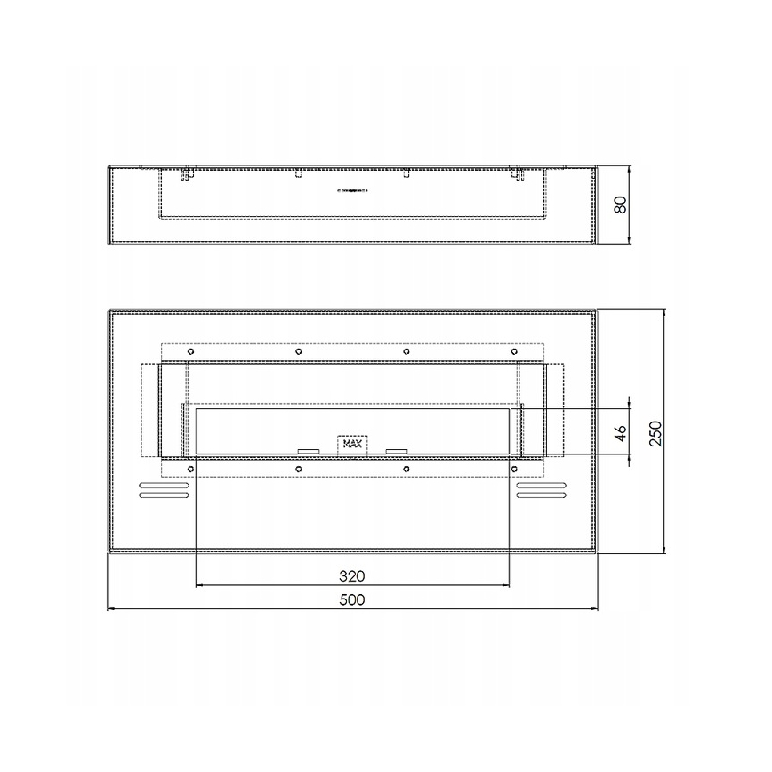 InFire - Biopejs 8x50 cm 3kW sort
