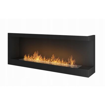 InFire - Hjørne Biopejs 45x120 cm 3kW sort