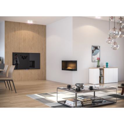 InFire - Biopejs til hjørne 45x90 cm 3kW sort