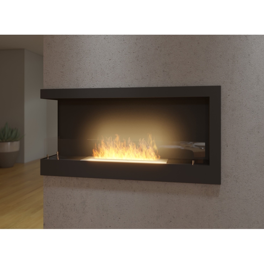 InFire - Biopejs til hjørne 45x90 cm 3kW sort