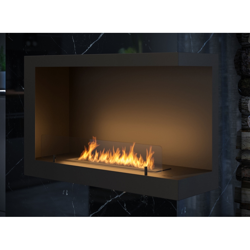 InFire - Biopejs til hjørne 84x54 cm 3kW sort
