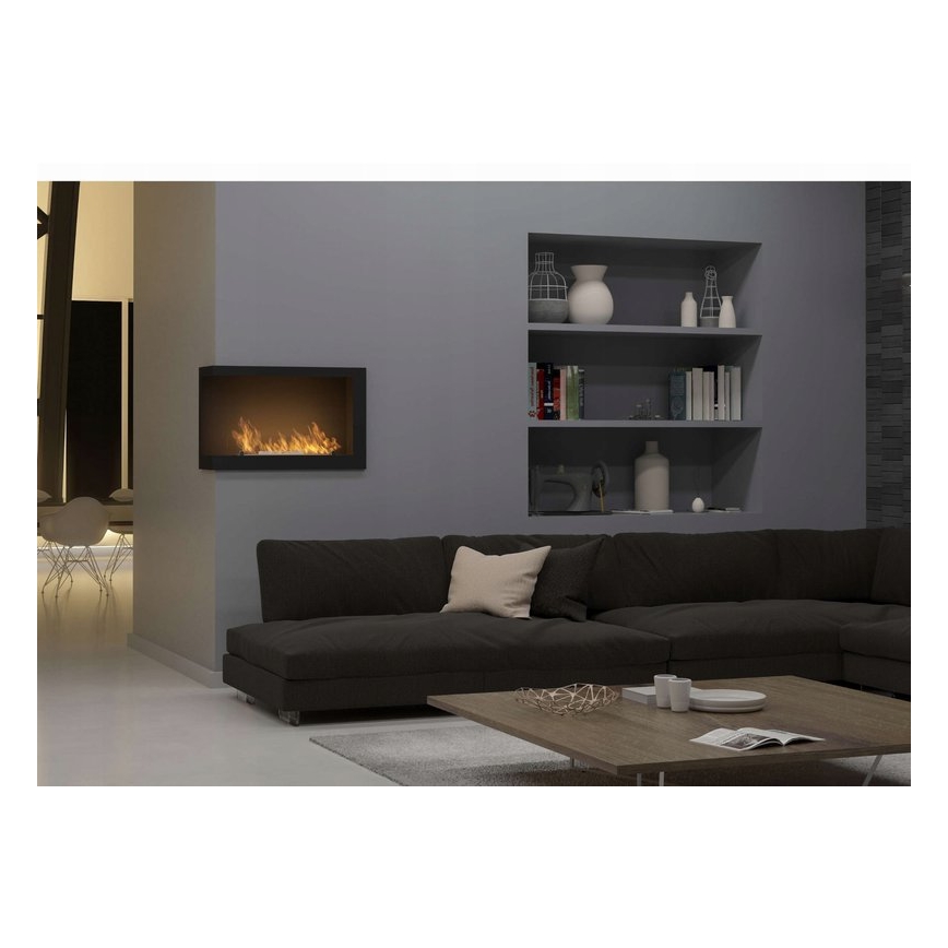InFire - Biopejs til hjørne 84x54 cm 3kW sort