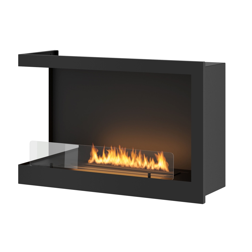 InFire - Biopejs til hjørne 84x54 cm 3kW sort