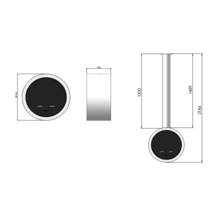 InFire - Hængende biopejs diam. 70 cm 3kW hvid