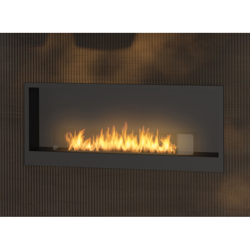 InFire - Indbygget biopejs 120x50 cm 3kW sort