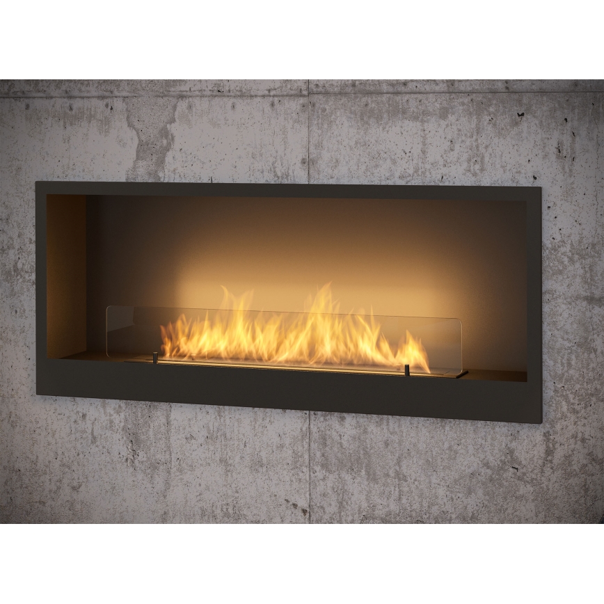 InFire - Indbygget biopejs 120x50 cm 3kW sort