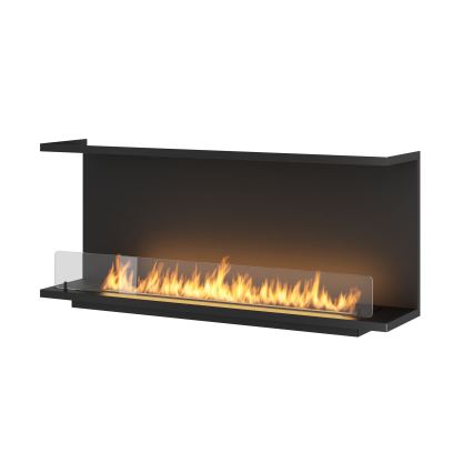 InFire - Indbygget biopejs 120x50 cm 3kW sort