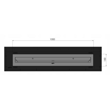 InFire - Indbygget biopejs 120x50 cm 5kW sort