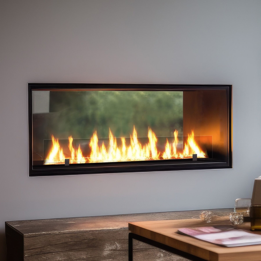 InFire - Indbygget biopejs 48,5x123,5 cm 6kW sort