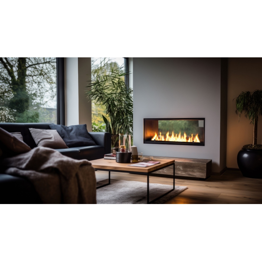 InFire - Indbygget biopejs 48,5x123,5 cm 6kW sort