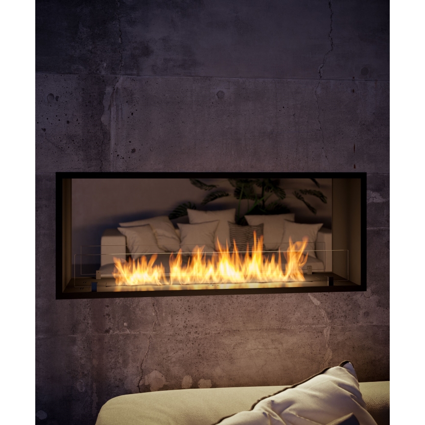 InFire - Indbygget biopejs 48,5x123,5 cm 6kW sort